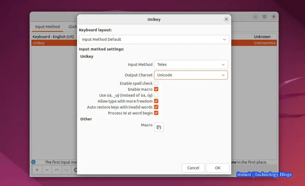 Cách cấu hình Fcitx-Unikey Ubuntu