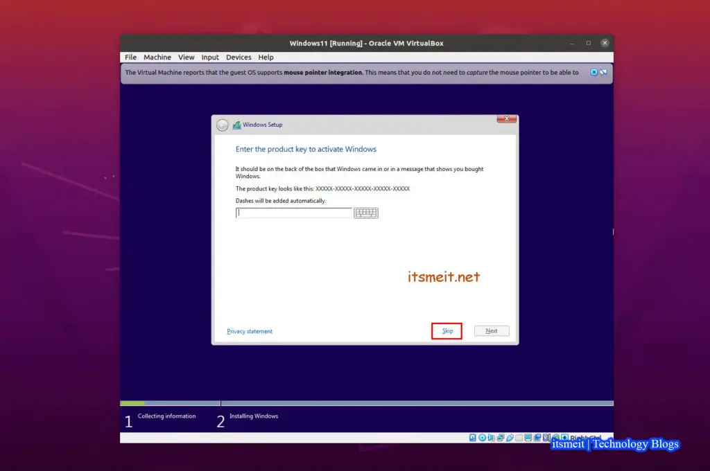 How to install Windows 11 on Ubuntu 22.04 via VirtualBox
