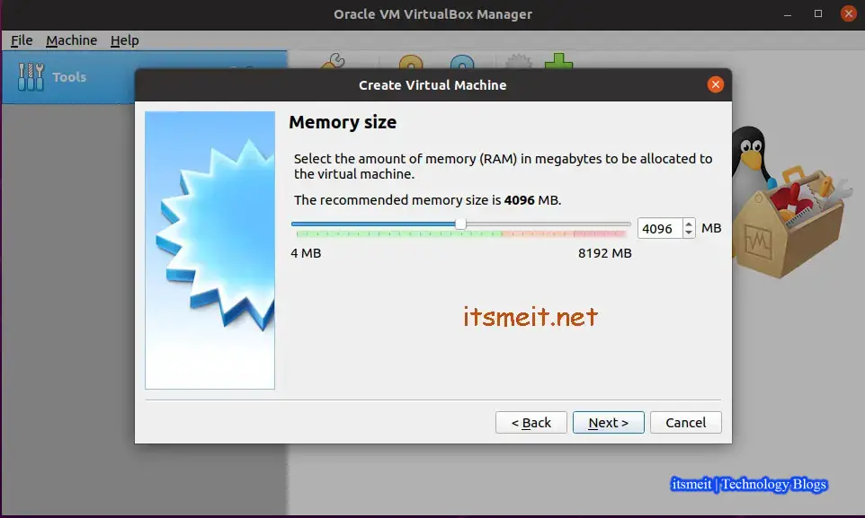 Set memory VirtualBox