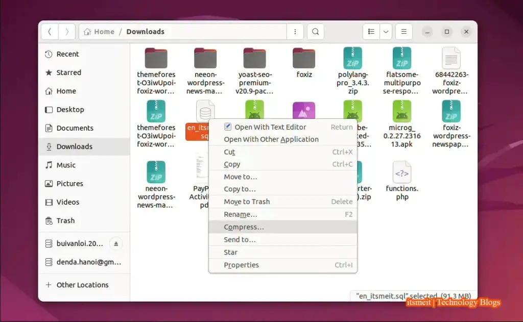 Đặt mật khẩu cho file zip trên Ubuntu với bằng GUI/giao diện đồ họa