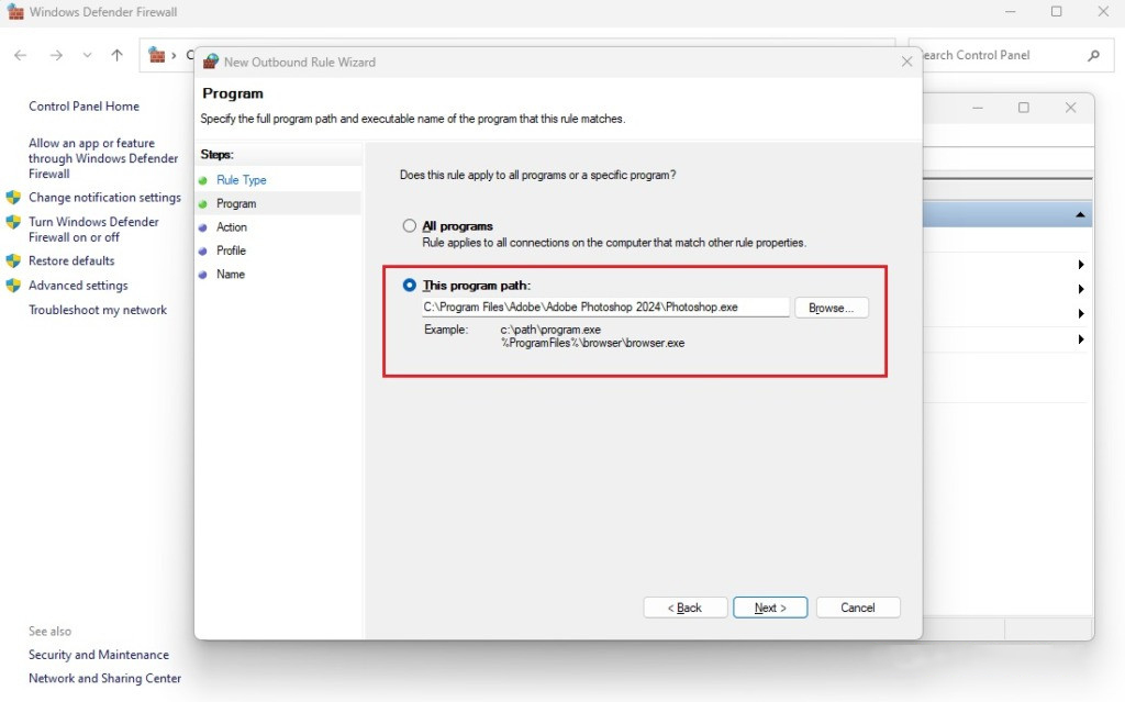 Create a rule (firewall rule) to block the Adobe host