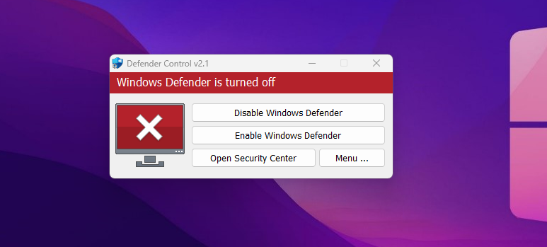 tắt Windows Defender