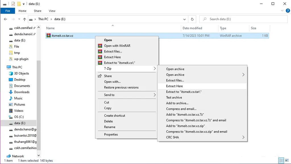 Use 7-Zip to extract files