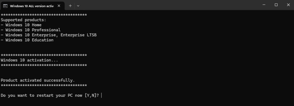 Activate Windows 10 CMD