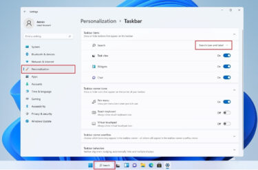 customize search bar windows 11