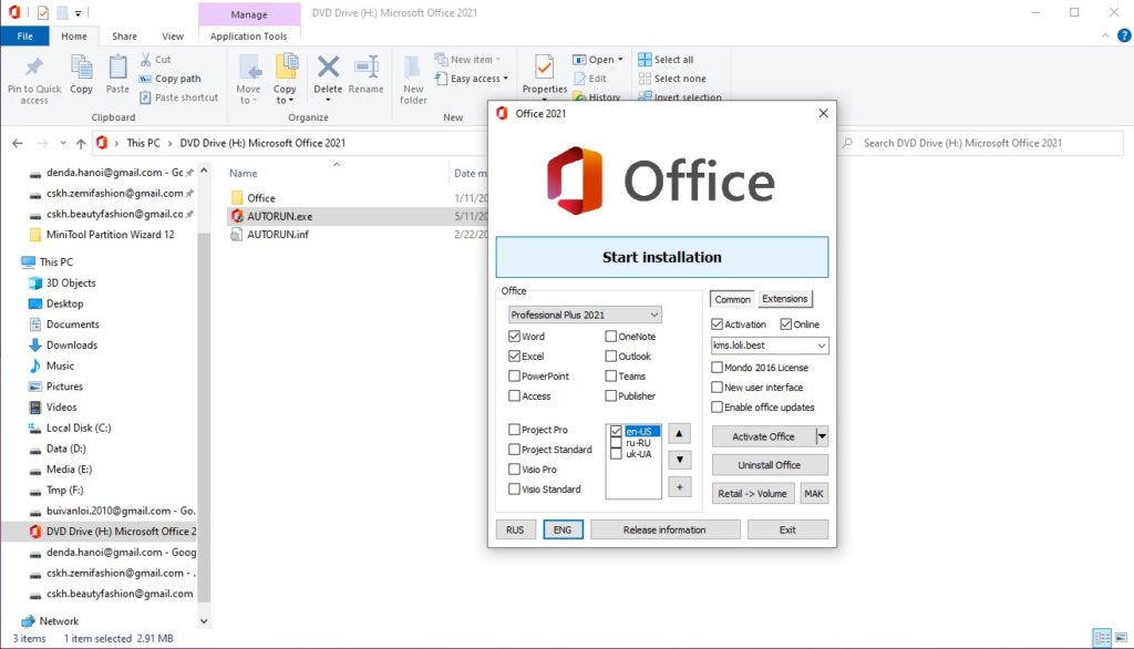 Install Office 2021 ISO