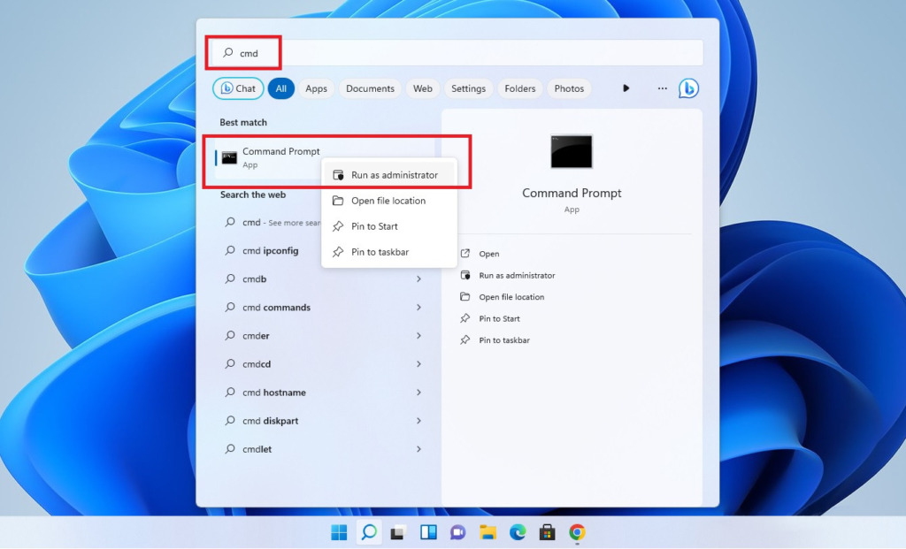 Open Command Prompt (CMD) with Administrator Rights