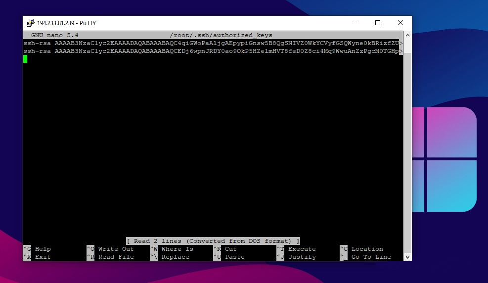 Config SSH Public Key