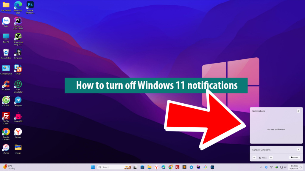 Turn off notifications Windows 11