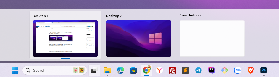 Create new desktop windows 11