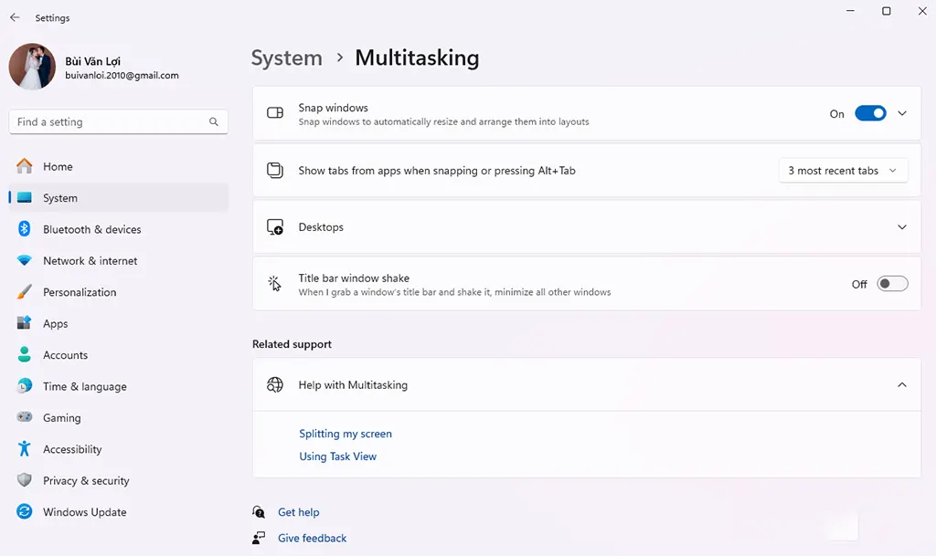 open settings