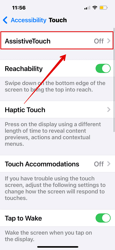 enable assistive Touch