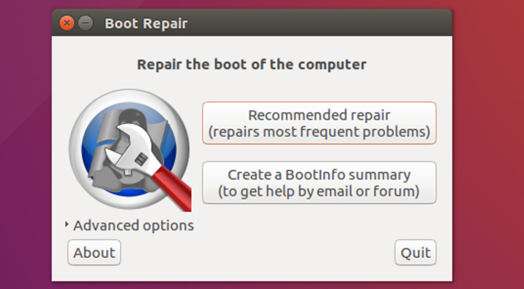 Boot-Repair cài đặt lại grub