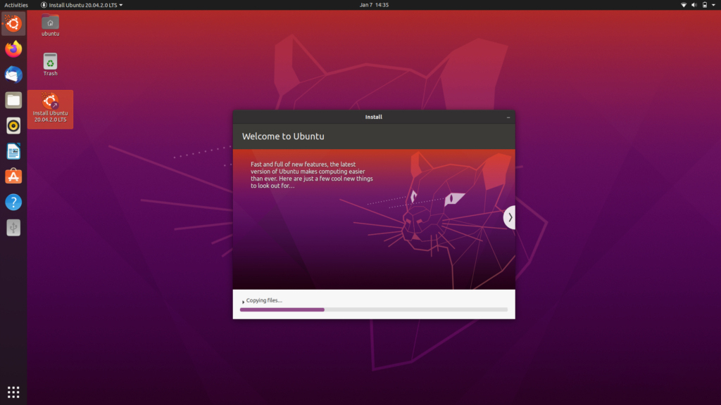 Install Ubuntu dual boot Windows 11 progress