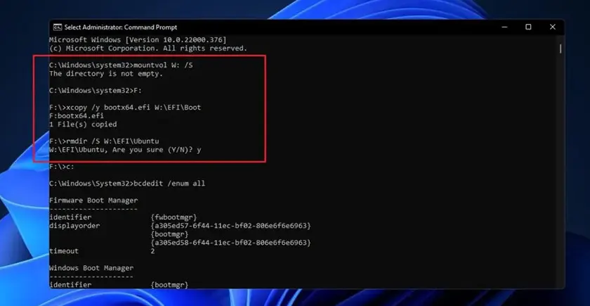 Restore Windows boot loader