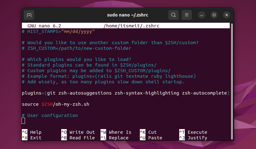 Oh My Zsh Plugin Config