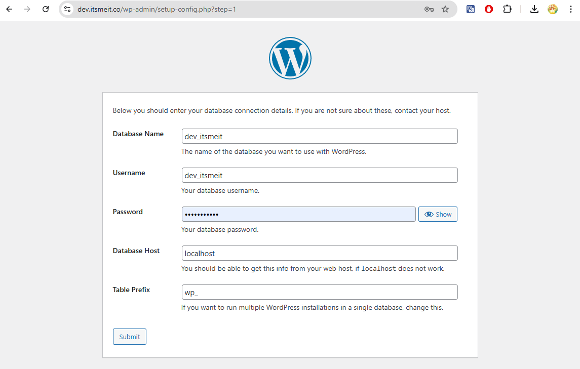 Install WordPress