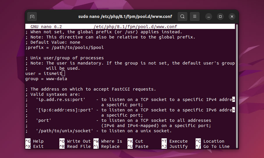 Change file ownership to the user