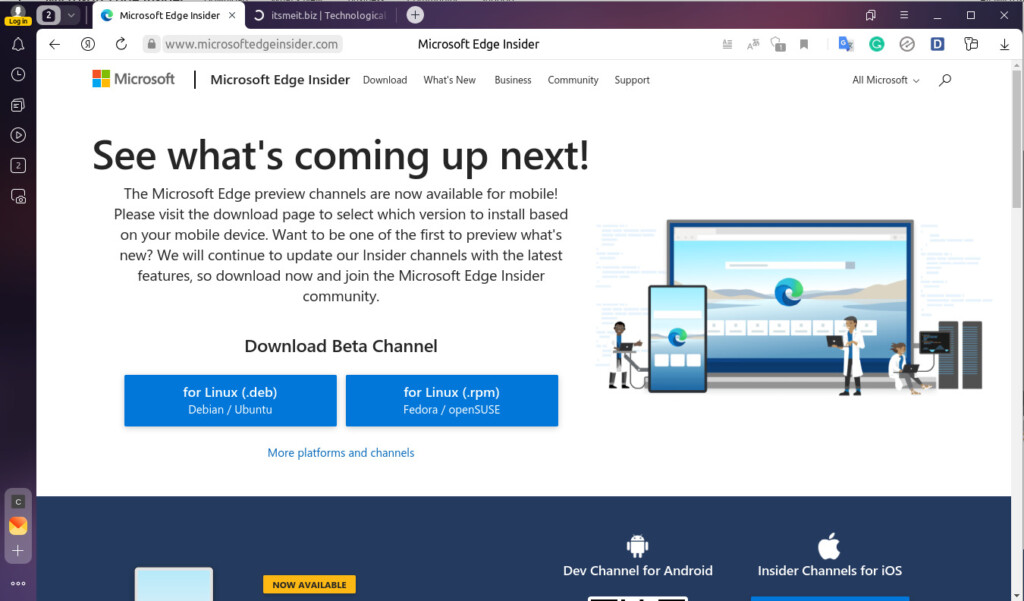 download Microsoft Edge deb file