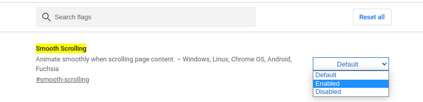 Enable Smooth Scrolling