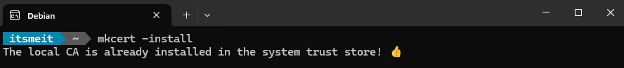 mkcert CA certificate trusted