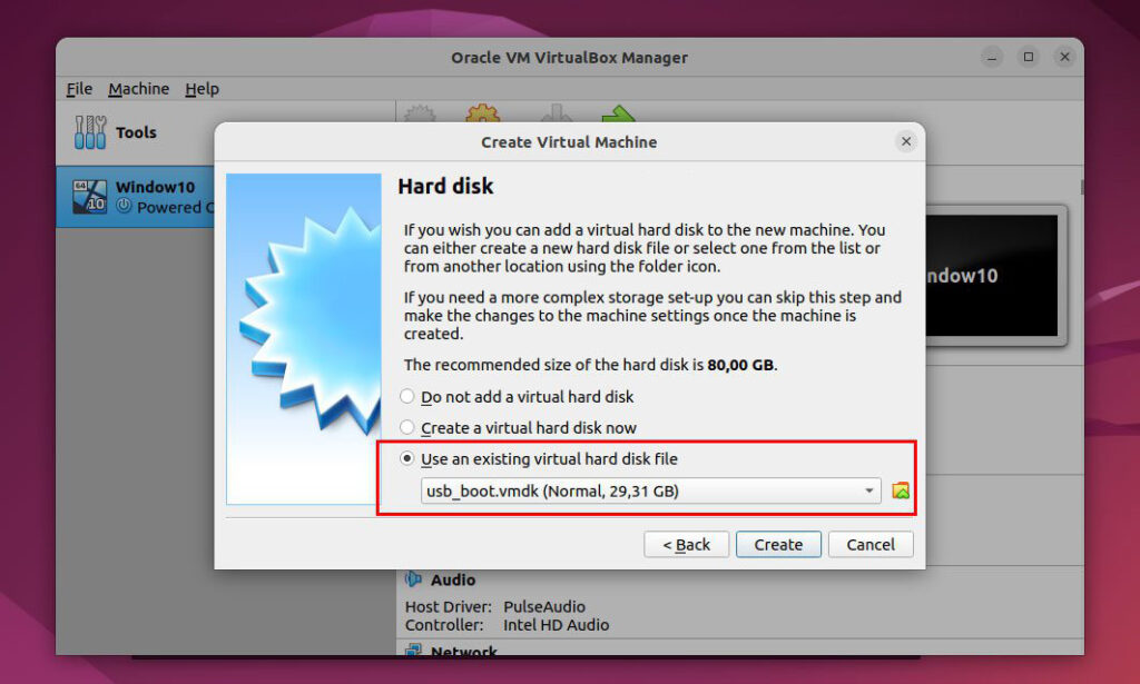 Select usb_boot.vmdk file