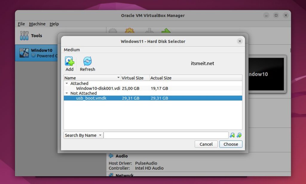 Select usb_boot.vmdk file