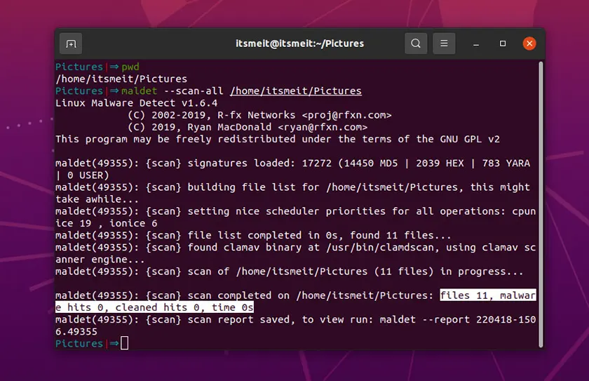 Scan viruses with Malware Detect