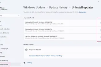 Uninstall Update Windows 11