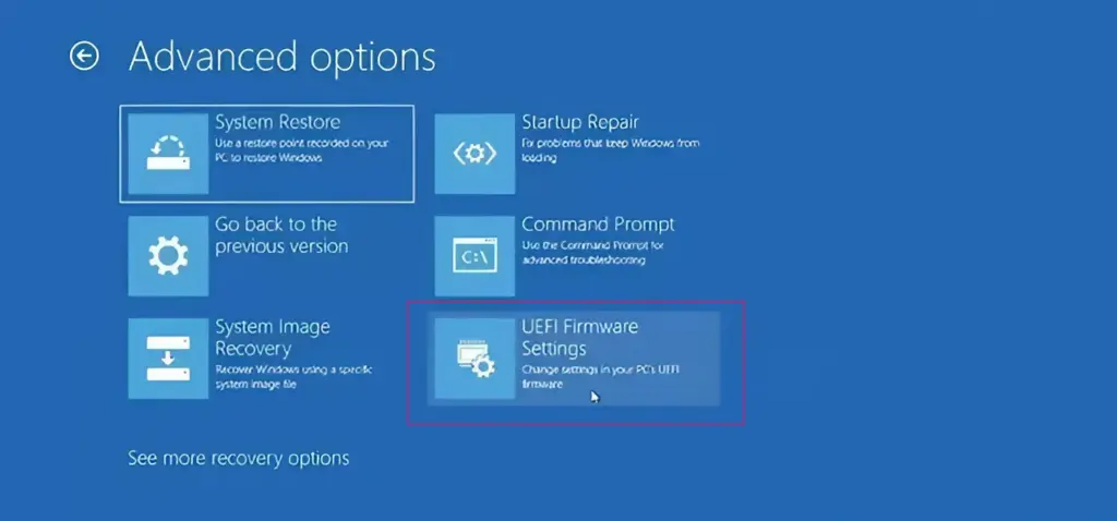 BIOS setup screen