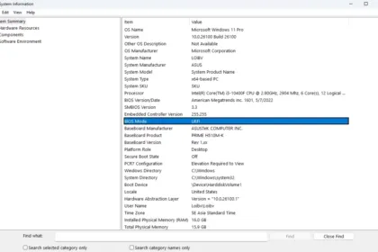 Check UEFI or Legacy BIOS laptop