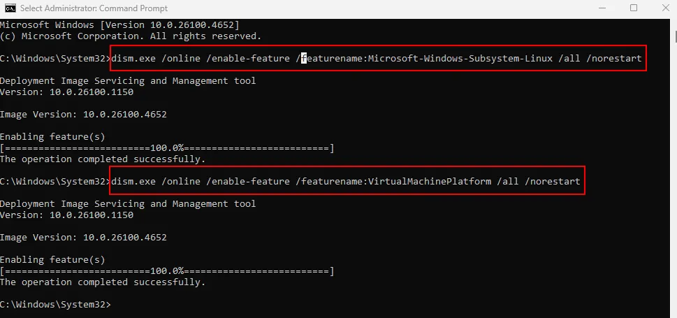 Enable virtual wsl2