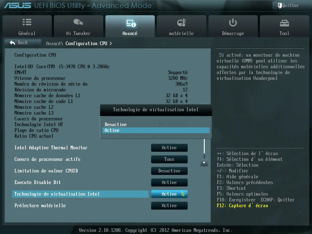 enabling virtualization in BIOS for Intel