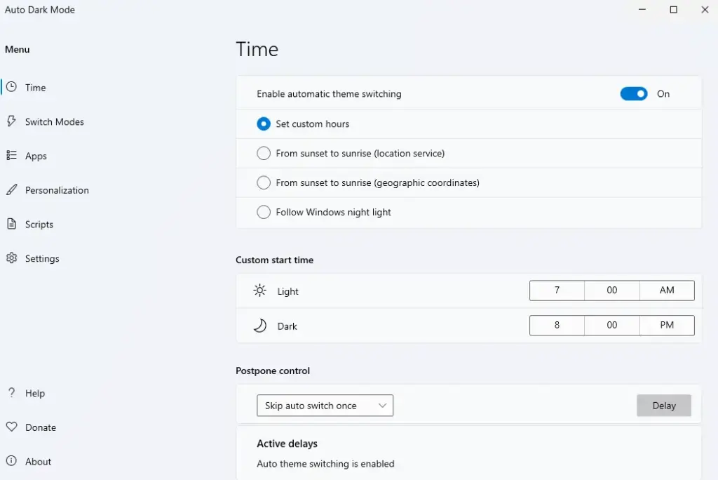 Set Up Automatic Theme Switching